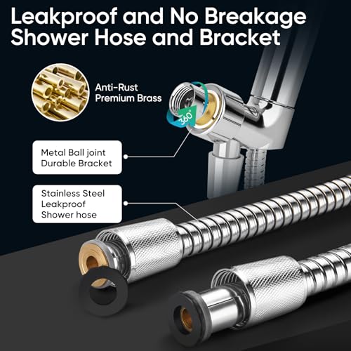 9-Spray Handheld Shower Head with 72-Inch Hose and Pause Control