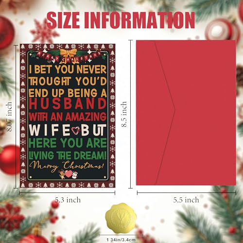 Jyvaxi Black2 Funny Christmas Card for Women Men Holiday Greeting Card with Envelope