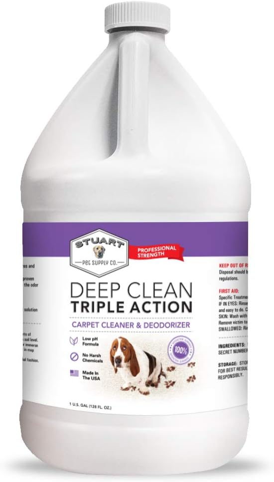 Stuart Pet Supply Co. Carpet Cleaner Solution - Professional Strength Deep Clean & Deodorizer | 128 fl oz