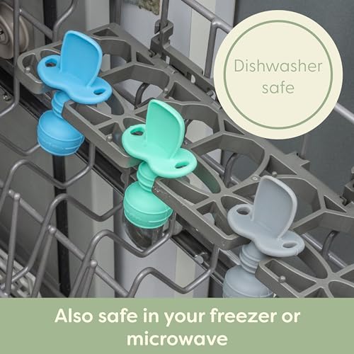 Silicone Baby Spoons with Anti-Choke Barrier for Self-Feeding