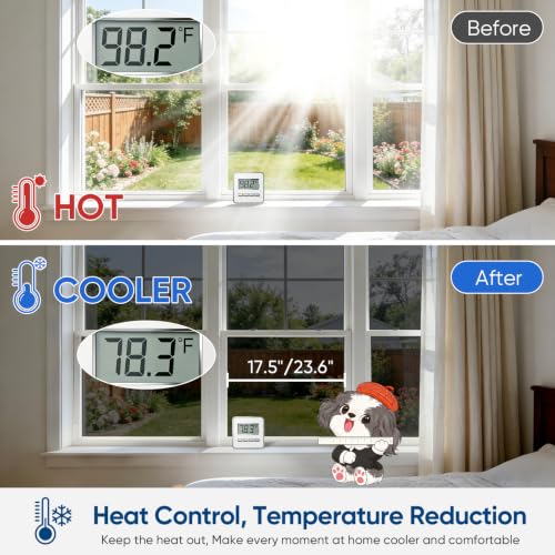One Way Privacy Window Tint Film - Heat & UV Blocking 17.5"x78.7"