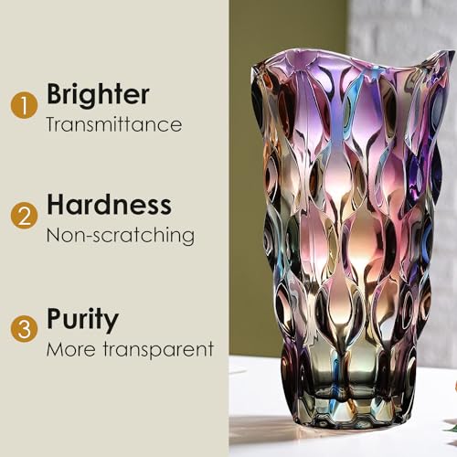Heavy-Duty Crystal Glass Flower Vase for Modern Table Centerpieces