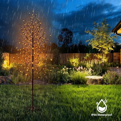 Remon 7Ft LED Birch Tree with 312 Lights, Twinkle Modes & Timer - Indoor & Outdoor Decor