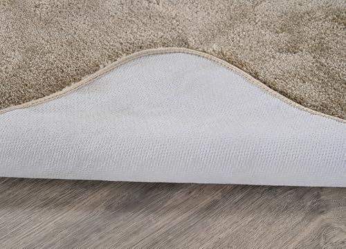2-Piece Taupe Bath Rug Set, Ultra Plush Soft Non-Slip Washable Bathroom Mats