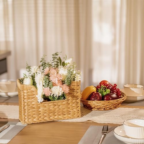 Woven Water Hyacinth Wall Hanging Basket – Rustic Magazine & Mail Organizer