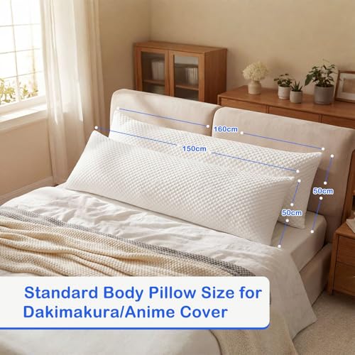 Dakimakura Body Pillow Insert - 150x50cm Memory Foam with Cooling Cover