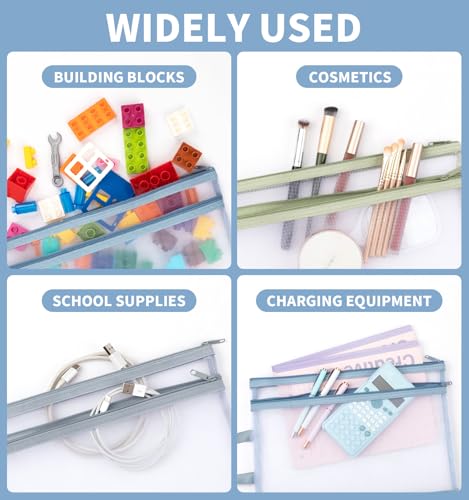 15-Pack Mesh Zipper Pouch Bags, A4 & A5 Storage Organizers with Handles