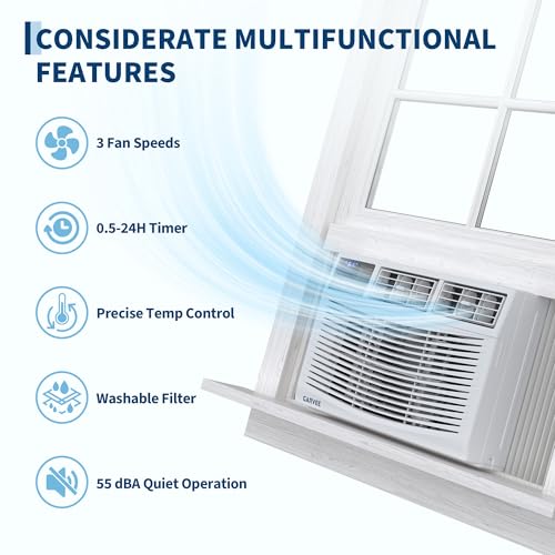 8000 BTU Window Air Conditioner Unit with Remote Control for Rooms up to 350 Sq Ft