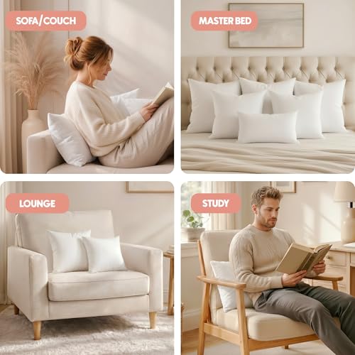 Utopia Bedding 18x18 Throw Pillow Inserts, 2 Pack Fluffy Couch Cushions