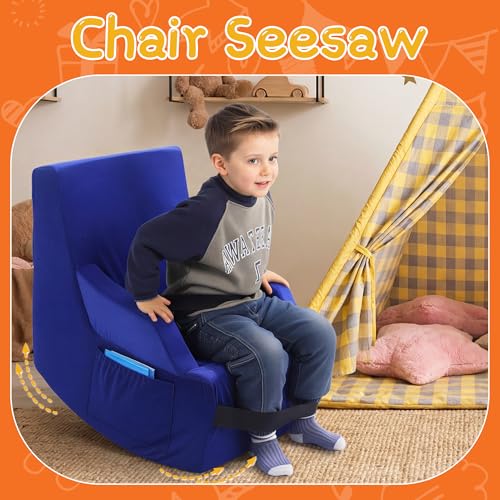 Sensory Rocking Chair for Kids with Safety Belts, Foam Balance Seat