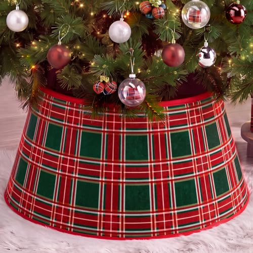 24'' Christmas Tree Collar Red Green Tartan Velvet – Teyva Daily (Red Green)
