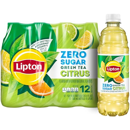 Zero Sugar Green Tea Citrus Iced Tea - 16.9 fl oz Bottles (12 Pack)