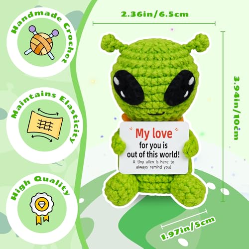 Handmade Crochet Alien Gift with Scarf - Funny Romantic Keepsake