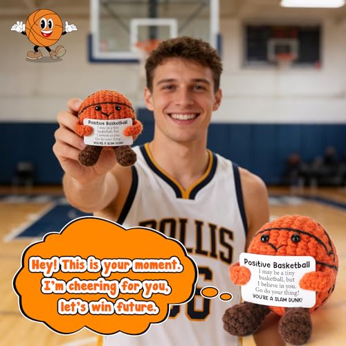 Handmade Crochet Basketball Plush Stress Relief Gift for Teens