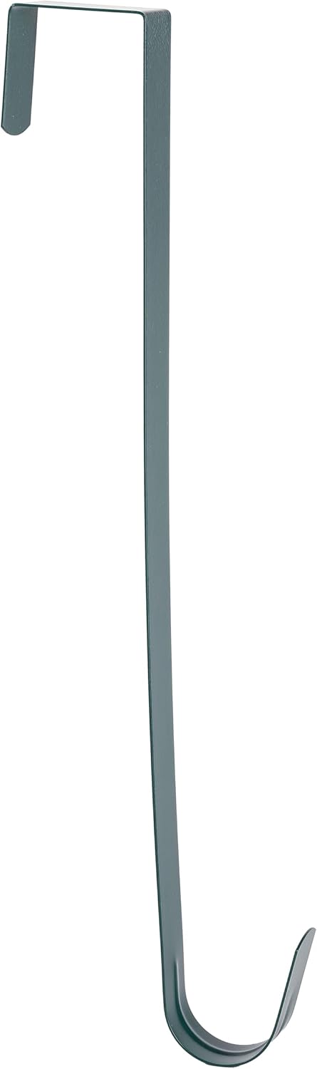 Sattiyrch 15" Wreath Hanger - Sturdy Steel Over The Door Hook for Front Door Decor (Green, 4")