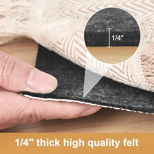 Non-Slip 1/4" Thick Felt and Rubber Rug Pad for 8x10 Area Rugs