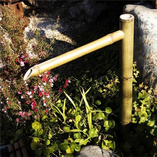 Solar Bamboo Water Fountain, Handcrafted Zen Garden Decor 70x45cm