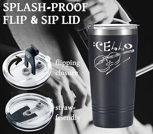 20 oz Insulated Stainless Steel Tumbler with Straw - Gift for Men & Women