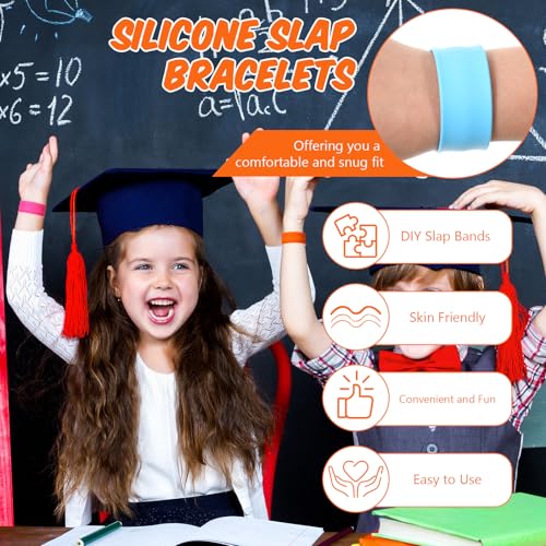 Lake Blue Silicone Rubber Slap Bracelets - Safe and Soft Wrist Wraps