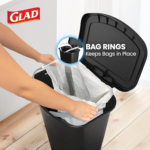 Glad 13-Gallon Plastic Step Trash Can with Clorox Odor Protection