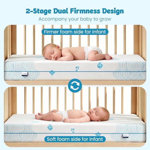 Dual Firmness Breathable Crib & Toddler Bed Mattress (52" x 28" x 5")