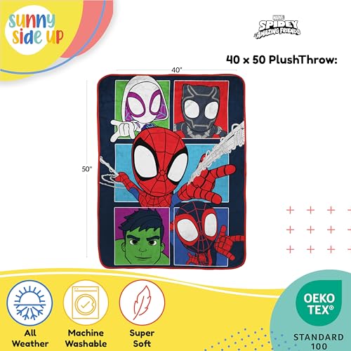 Sunny Side Up Marvel Spidey & Friends Travel Blanket 40x50 Inches - Soft Cozy Microfiber