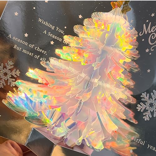 Gugululu 3D Christmas Tree Greeting Card - Silver Pop-Up with Envelope