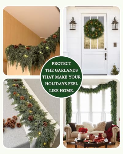 Glasaort 18Ft Christmas Cedar Garland, Faux Pine for Mantle & Staircase