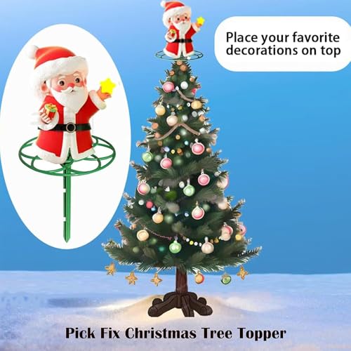 Adjustable Christmas Tree Topper Holder & Stabilizer - Green, 11-Inch (2-Pack)