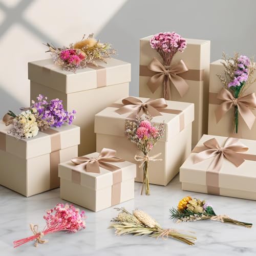 Mini Dried Flowers Bouquet Set - Natural Wildflowers for Vases & DIY Crafts