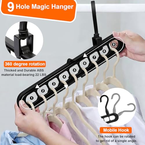 6 Pack Magic Space Saving Hangers 9-Hole Closet Organizers