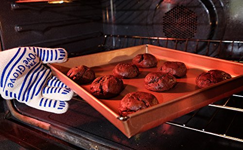 Heat Resistant 5-Finger Oven Mitts - Flame Retardant Gloves, 2 Pack