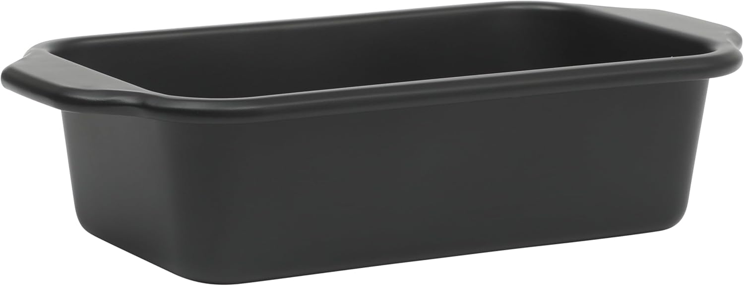Oster Teston Nonstick Carbon Steel Loaf Pan - 9 x 5 Inch, PFAS-Free, Easy Release Bakeware, Matte Black