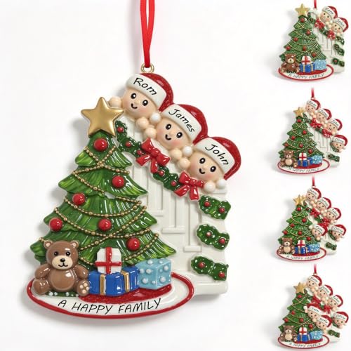 Personalized Family of 3 Christmas Ornaments, Tree Decor – TOZUJA