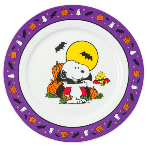 Multicolor Halloween Peanuts Ceramic Plate Set - 4 Pack, 8 Inch