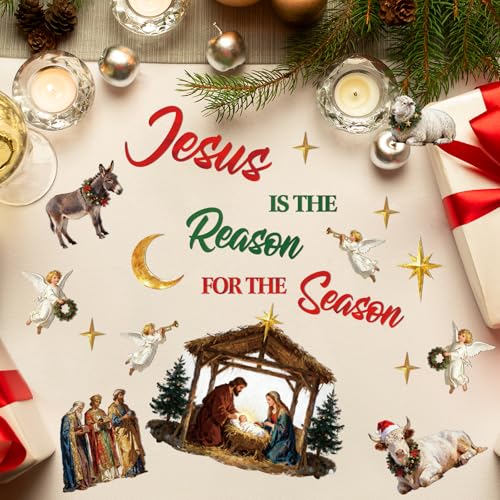 Jesus is the Reason for the Season Christmas Dishwasher Magnets | Nativity Refrigerator Decor (20-Piece)