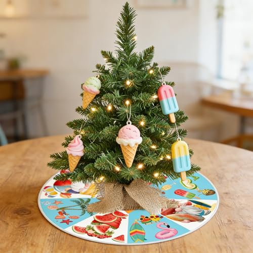 15-Inch Reversible Mini Tree Skirt - Patriotic 4th of July & Summer Gnomes