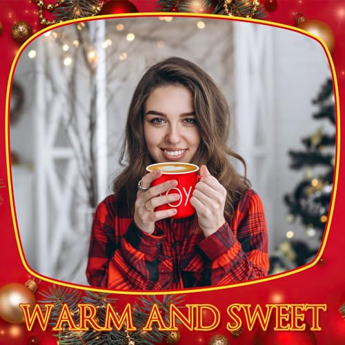 Baderke 6-Pack 11oz Christmas Mugs with Stainless Spoons – Vibrant Holiday Set