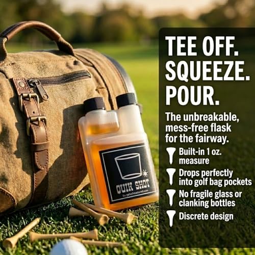Get Schnockered Quik Shot 16 Ounce Plastic Flask with Built-in 1 Ounce Shot Chamber - Party & Tailgating Accessory