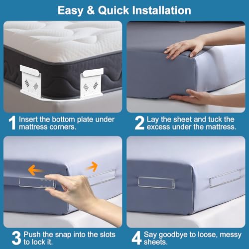 Fitted Sheet Holders for Corners - 4PCS Bed Sheet Clips