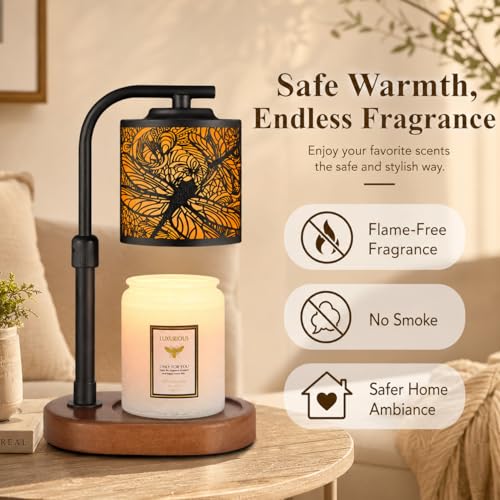 Dragonfly Candle Warmer Lamp with Timer for Scented Wax