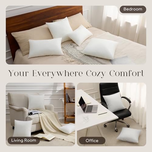 18x18 Inch Throw Pillow Inserts, Hypoallergenic Square Pillow Forms, Pack of 4
