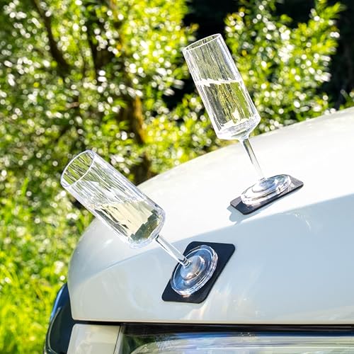 Magnetic Sparkling Wine Glasses with Nano Gel Pads - Set of 2