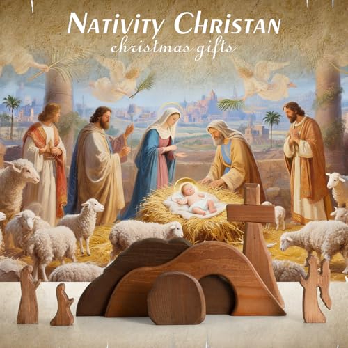 Wooden Empty Tomb Easter Scene Set - 7-Piece Religious Tabletop Display