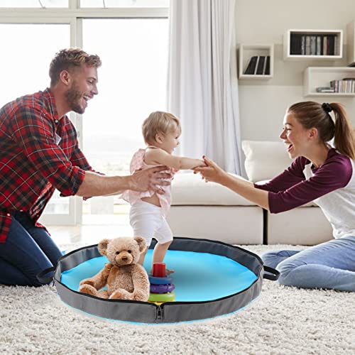 2-in-1 Toy Storage Bag and Play Mat for Building Blocks - Portable Zipper Bag