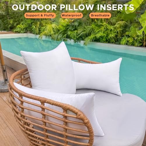 16x16 Outdoor Pillow Inserts - Waterproof Square Throw Pillows, Set of 2