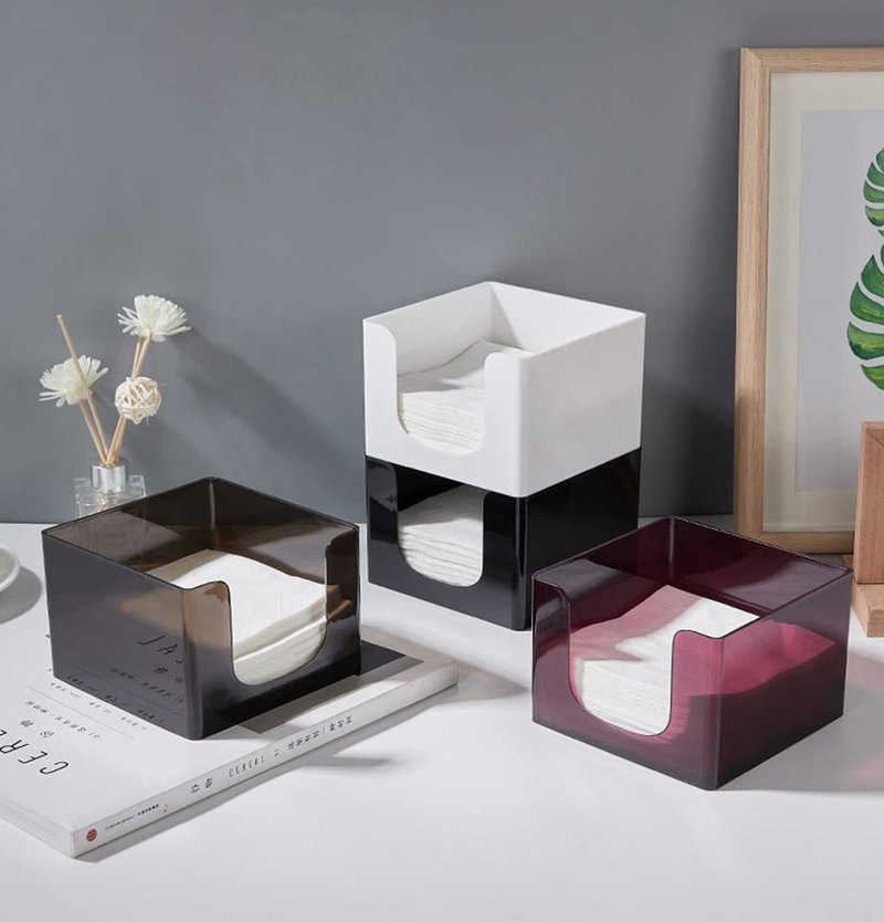 123Arts Napkin Holder Tissue Box Plastic Napkin Dispenser for Restaurant Home Decor