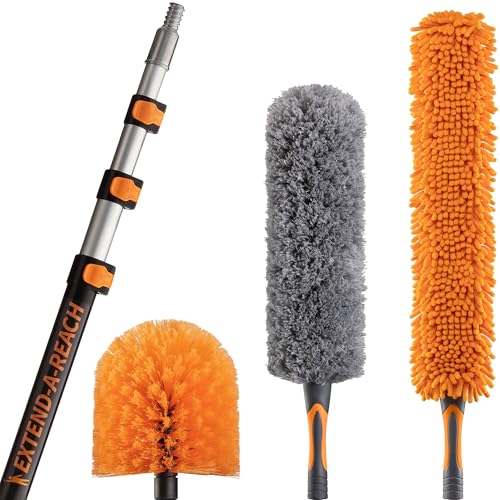 20 ft High Reach Duster Kit with 12 ft Telescopic Pole & 3 Heads