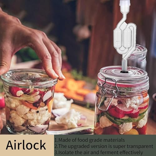 Fermentation Air Lock Set with Stoppers and Grommets for Brewing Wine and Beer