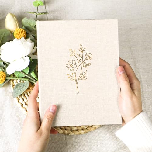 5x7 Photo Album with Linen Cover - Holds 100 Photos, Beige